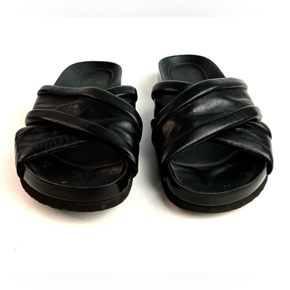 Vince Orson Black Criss Cross Slide Sandals - Picture 3 of 11